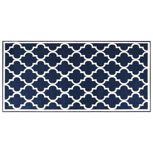 Tappeto da Esterno Navy e Bianco 80x150 cm Design Reversibile 364800