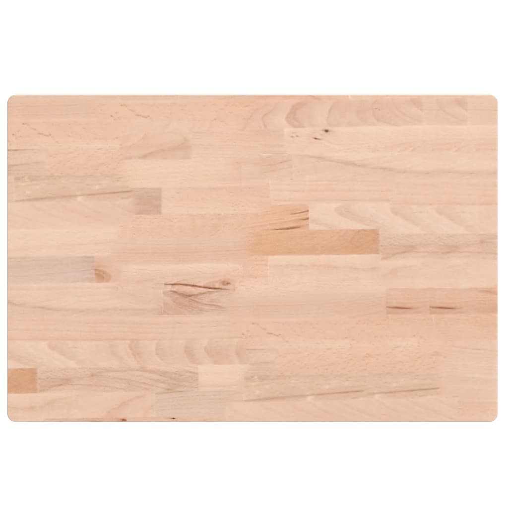 Piano Tavolo 60x40x2,5cm Rettangolare Legno Massello di Faggio 3188884