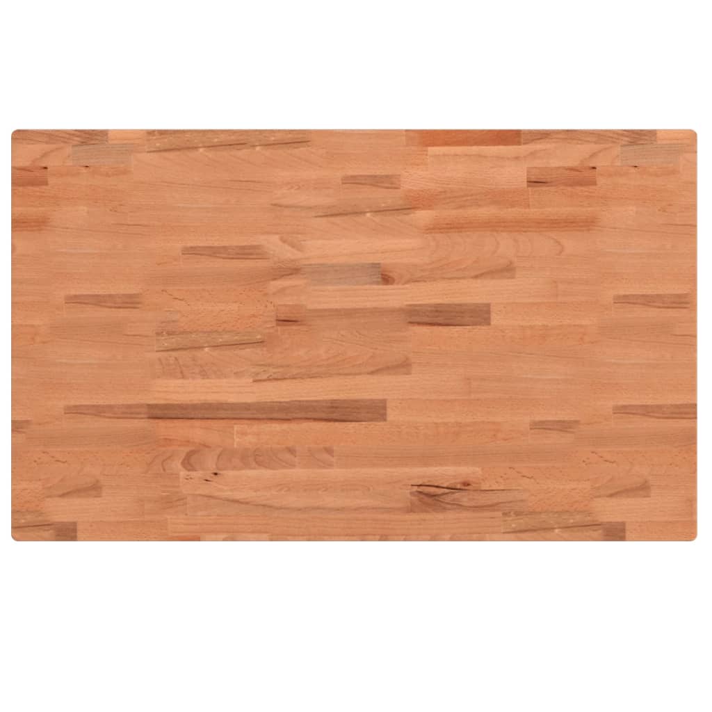 Piano Tavolo 100x60x4cm Rettangolare Legno Massello di Faggiocod mxl 83456