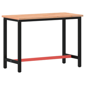 Banco da Lavoro 115x55x81,5 cm Legno Massello Faggio e Metallo 3188904