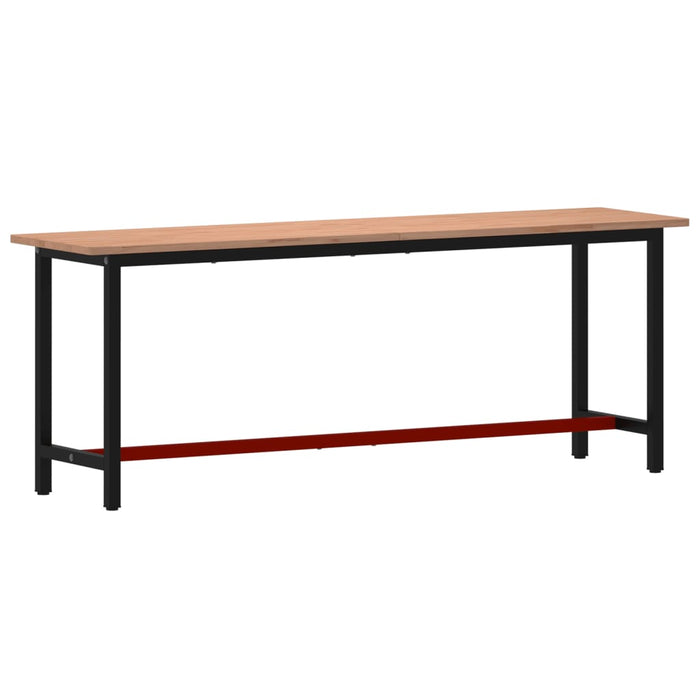 Banco da Lavoro 220x55x81,5 cm Legno Massello Faggio e Metallocod mxl 107361