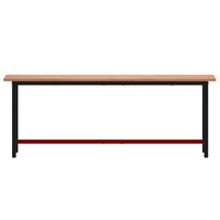 Banco da Lavoro 220x55x81,5 cm Legno Massello Faggio e Metallocod mxl 107361