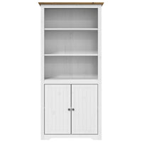 Libreria BODO 80x40x172 cm Legno Massello Pino Bianco e Marronecod mxl 78289