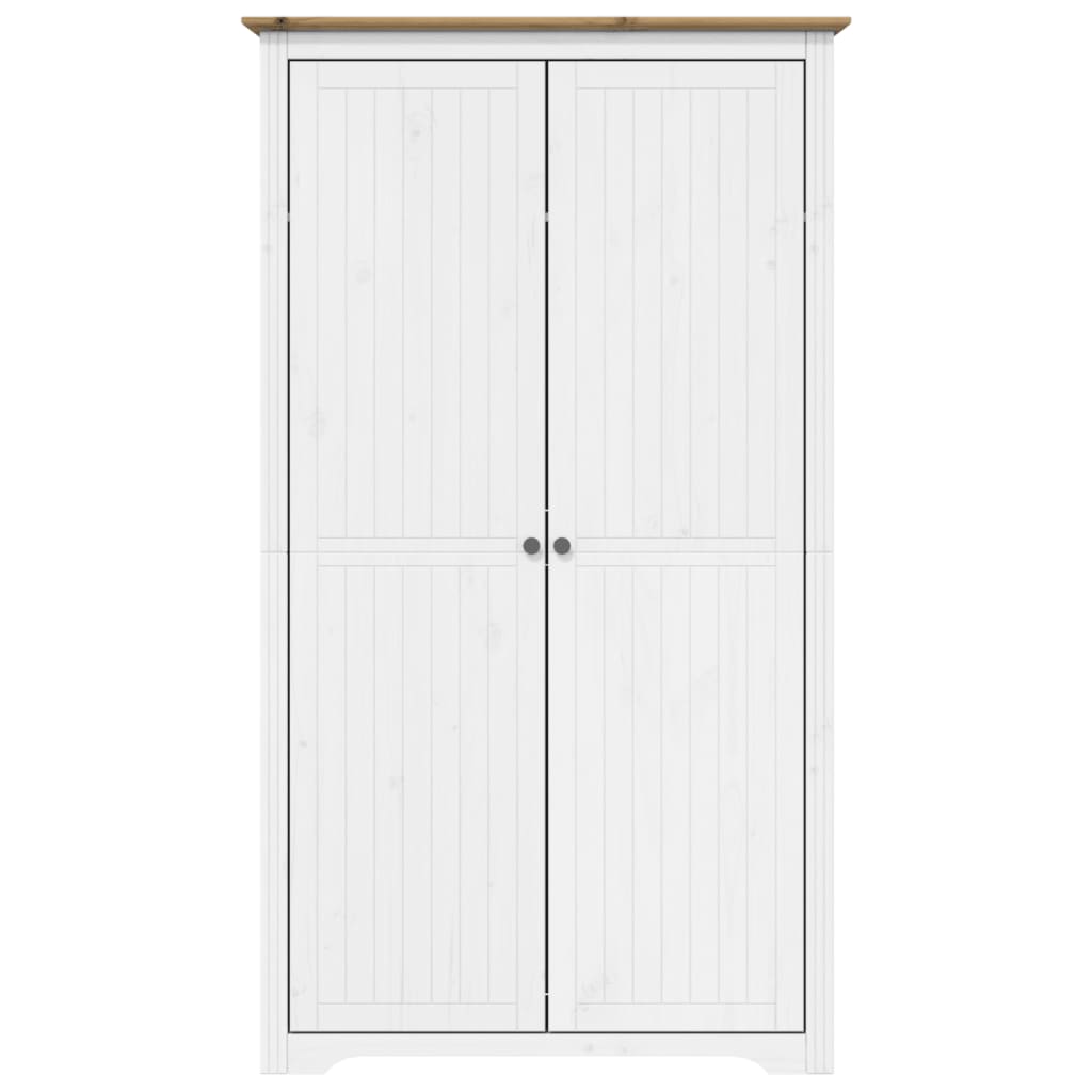 Armadio BODO 101x52x176,5 cm Legno Massello Pino Bianco Marronecod mxl 80267