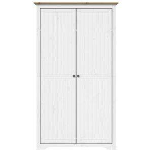 Armadio BODO 101x52x176,5 cm Legno Massello Pino Bianco Marronecod mxl 80267