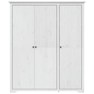 Armadio BODO 151,5x52x176,5 cm in Legno Massello di Pino Bianco 355062