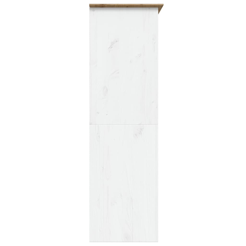 Armadio BODO 151,5x52x176,5 cm Massello Pino Bianco e Marrone 355063