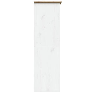 Armadio BODO 151,5x52x176,5 cm Massello Pino Bianco e Marrone 355063