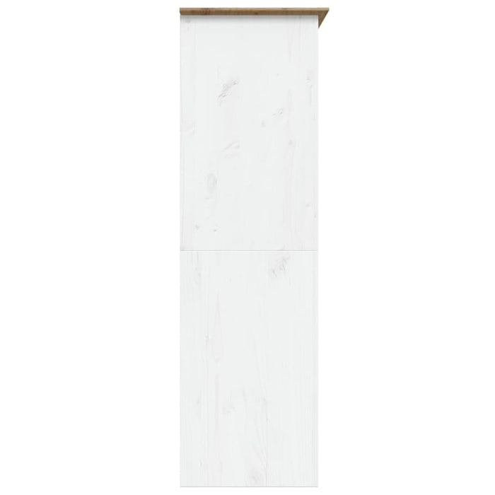 Armadio BODO 151,5x52x176,5 cm Massello Pino Bianco e Marrone 355063