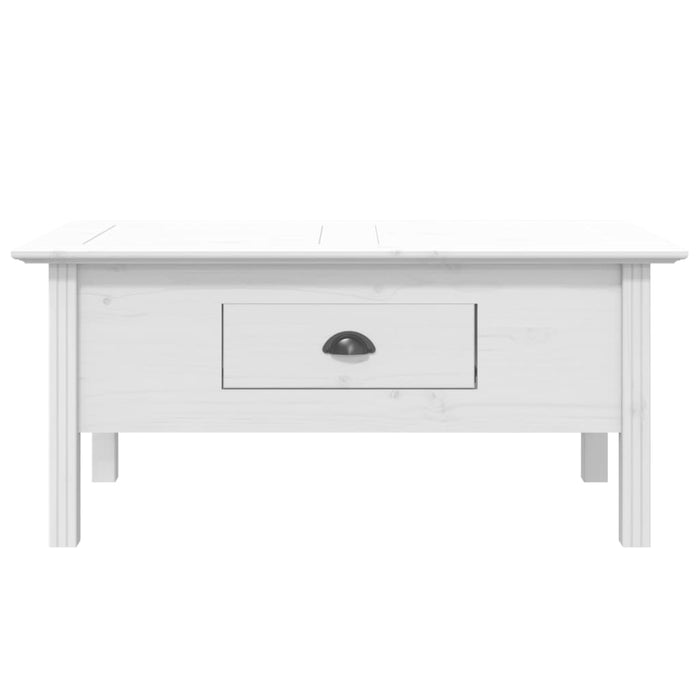 Tavolino da Salotto BODO 100x55x45cm Legno Massello Pino Bianco 355068