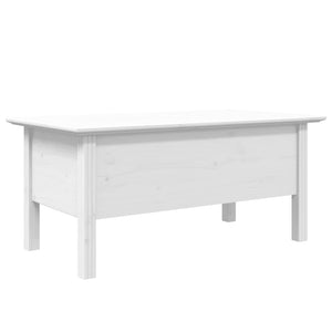 Tavolino da Salotto BODO 100x55x45cm Legno Massello Pino Bianco 355068