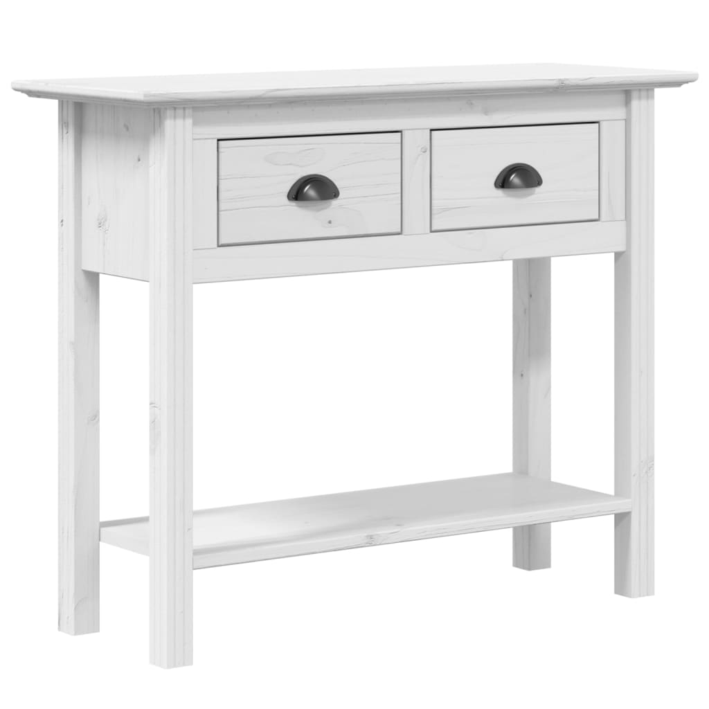 Tavolo Consolle BODO 90x34,5x73 cm Legno Massello Pino Bianco 355071