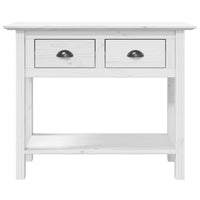 Tavolo Consolle BODO 90x34,5x73 cm Legno Massello Pino Bianco 355071