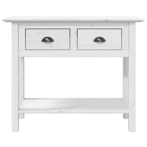 Tavolo Consolle BODO 90x34,5x73 cm Legno Massello Pino Bianco 355071