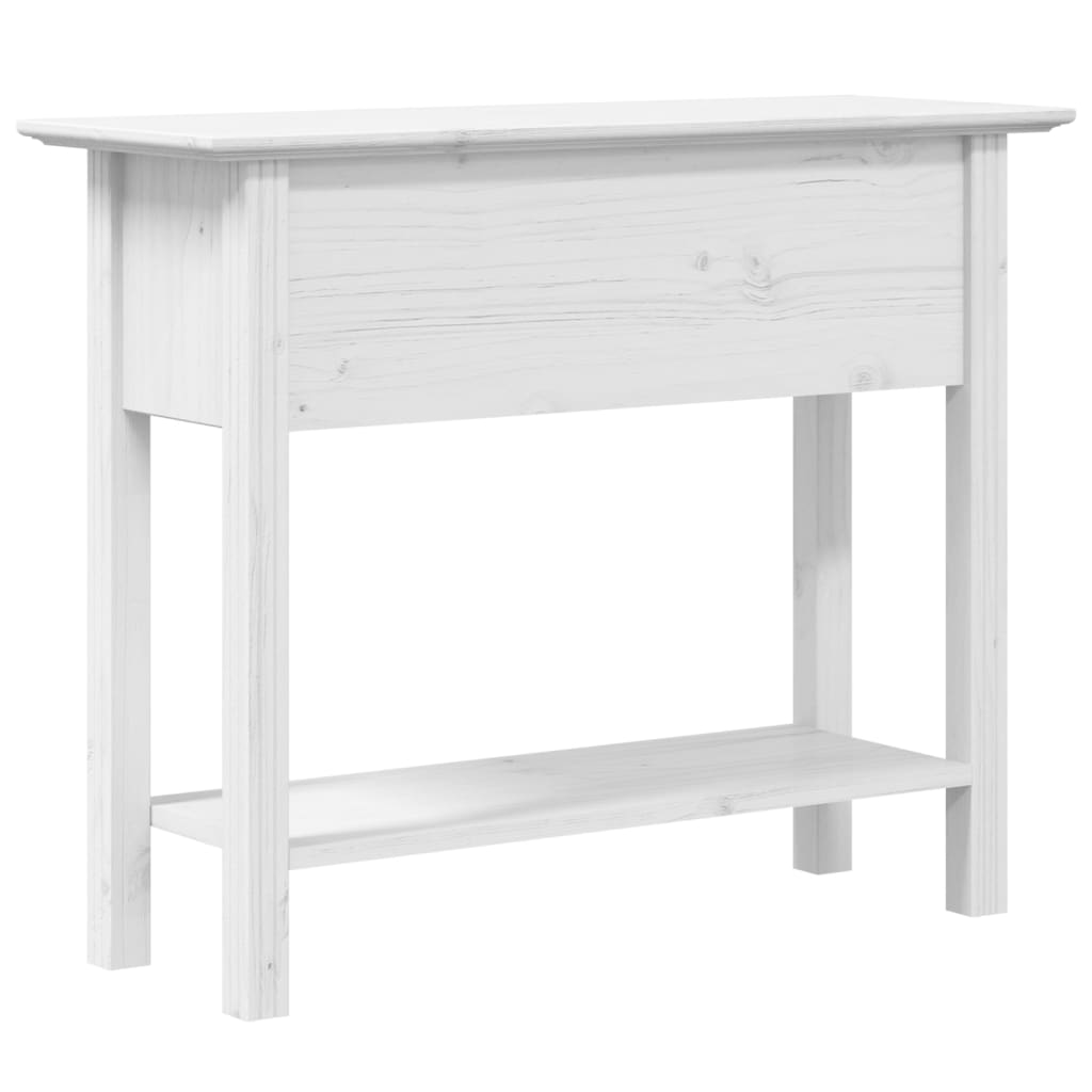 Tavolo Consolle BODO 90x34,5x73 cm Legno Massello Pino Bianco 355071