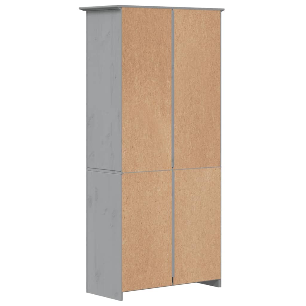 Libreria BODO 5 Ripiani 80x38x180 cm Legno Massello Pino Grigia 355082