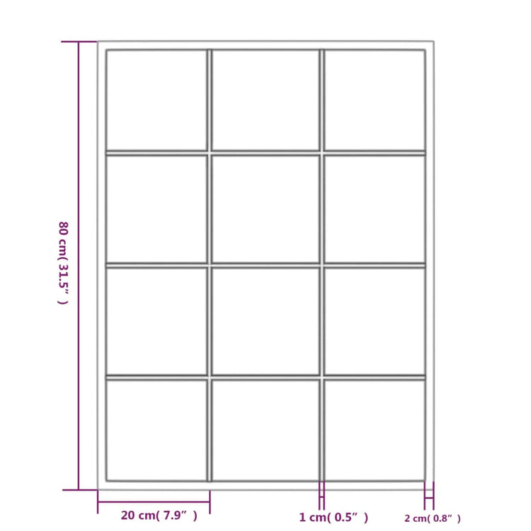 Specchi a Parete 3 pz Neri 80x60 cm in Metallo 3189033