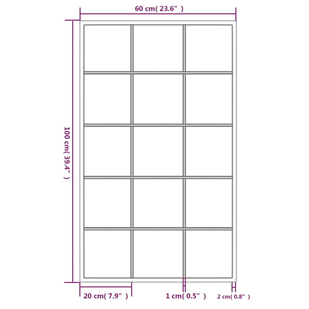 Specchi a Parete 6 pz Neri 100x60 cm in Metallo 3189038