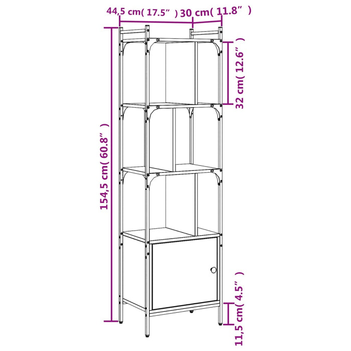 Libreria Anta Rovere Sonoma 44,5x30x154,5 cm Legno Multistrato 833354