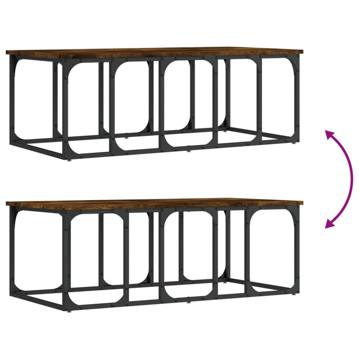 Tavolino da Salotto Rovere Fumo 100x50x35,5cm Legno Multistrato 833380