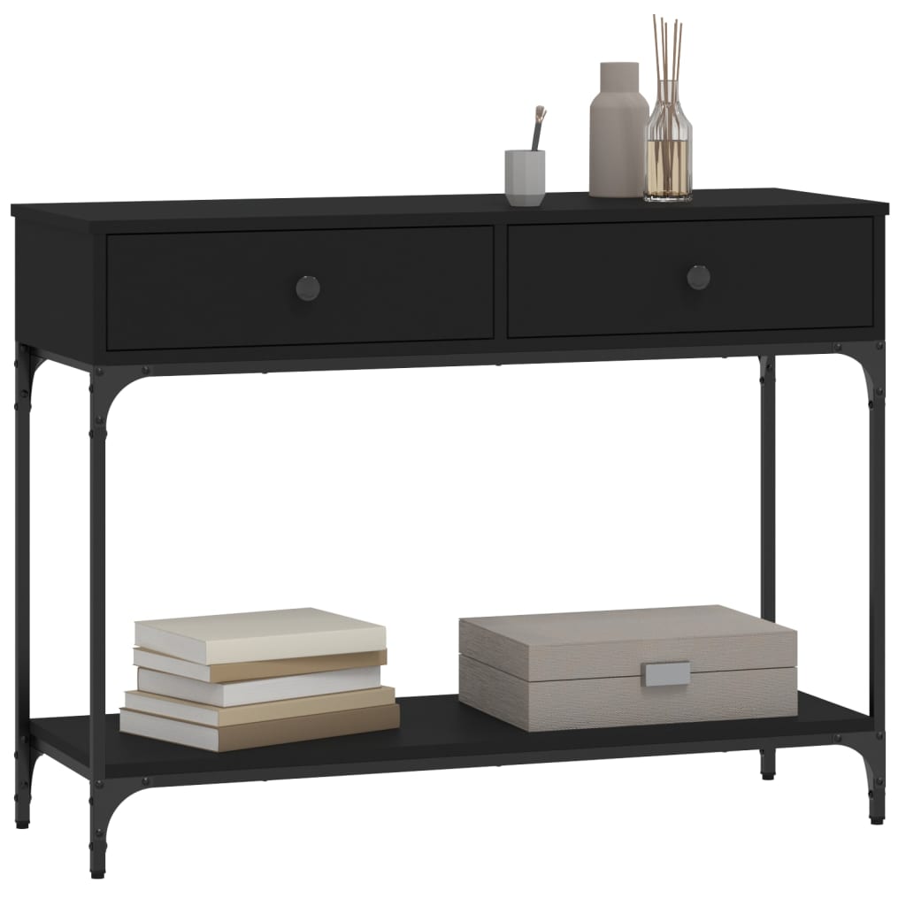 Tavolino Consolle Nero 100x34,5x75 cm in Legno Multistrato 833393