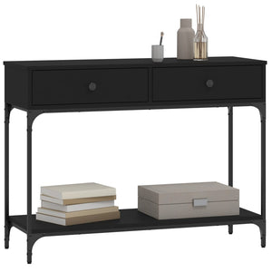 Tavolino Consolle Nero 100x34,5x75 cm in Legno Multistrato 833393