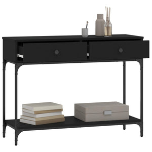 Tavolino Consolle Nero 100x34,5x75 cm in Legno Multistrato 833393