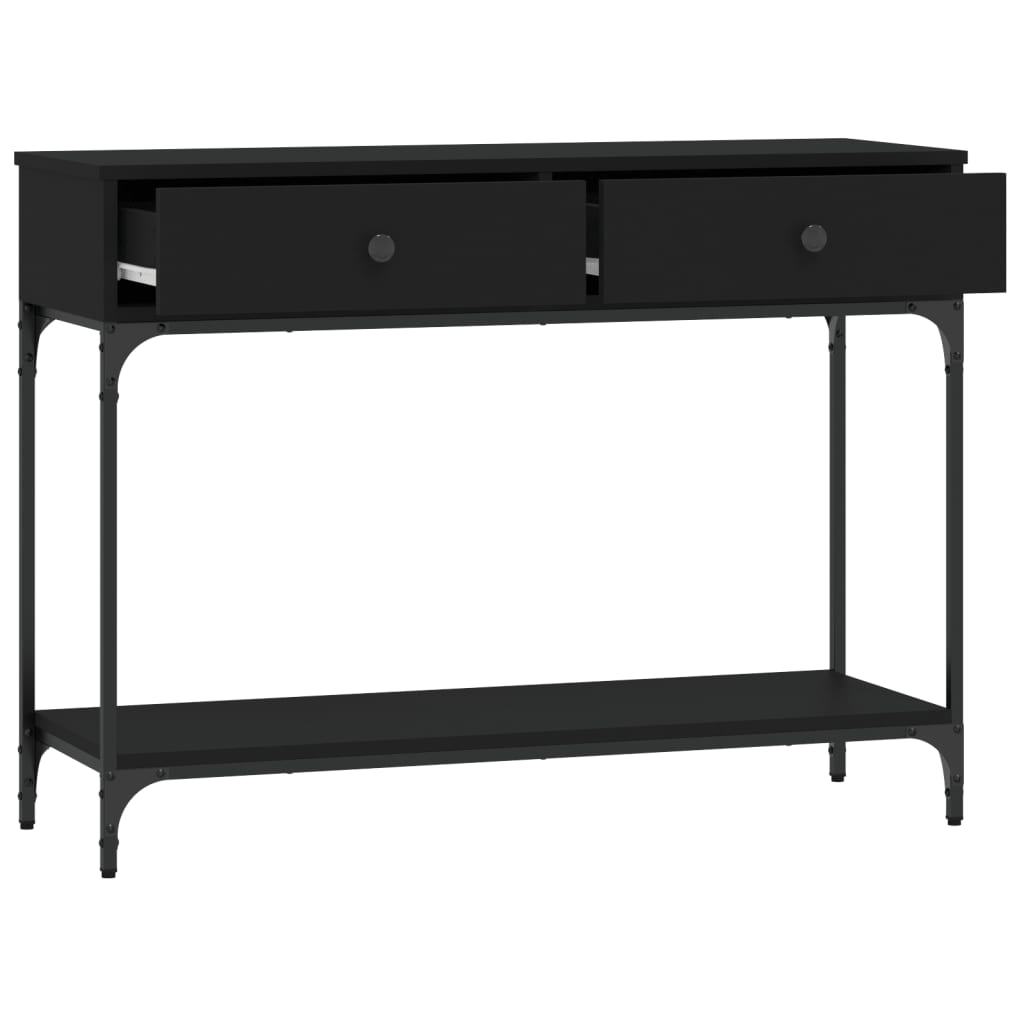 Tavolino Consolle Nero 100x34,5x75 cm in Legno Multistrato 833393