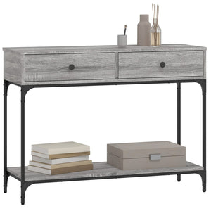 Tavolino Consolle Grigio Sonoma 100x34,5x75cm Legno Multistrato 833396