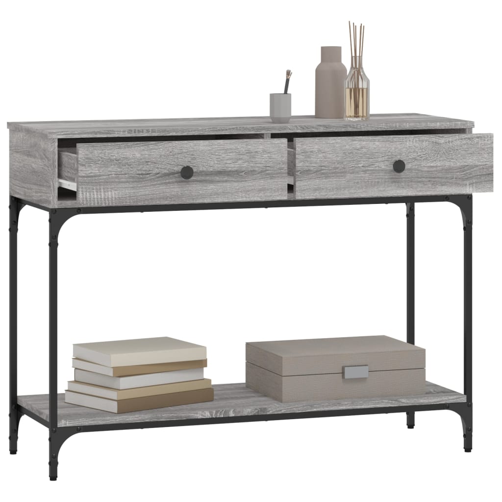 Tavolino Consolle Grigio Sonoma 100x34,5x75cm Legno Multistrato 833396