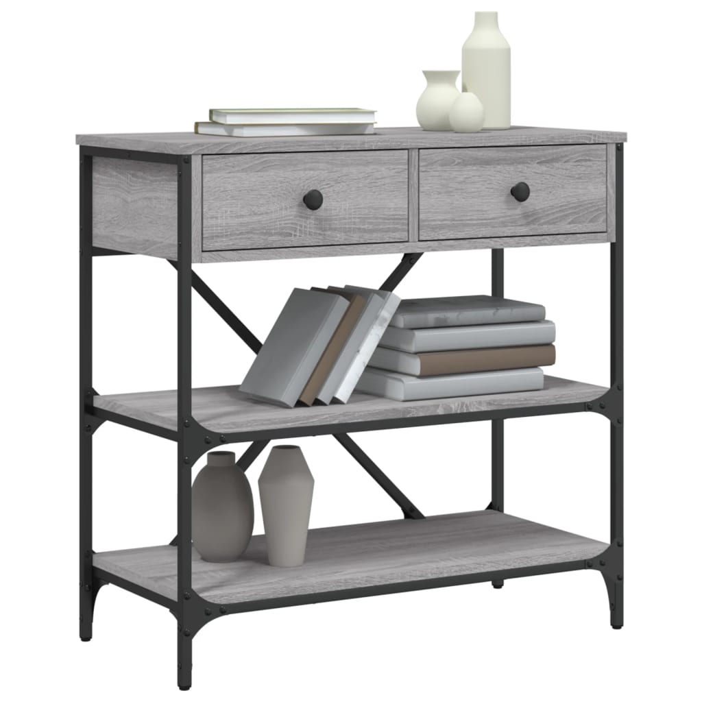 Tavolino Consolle Grigio Sonoma 75x34,5x75cm Legno Multistrato 833411