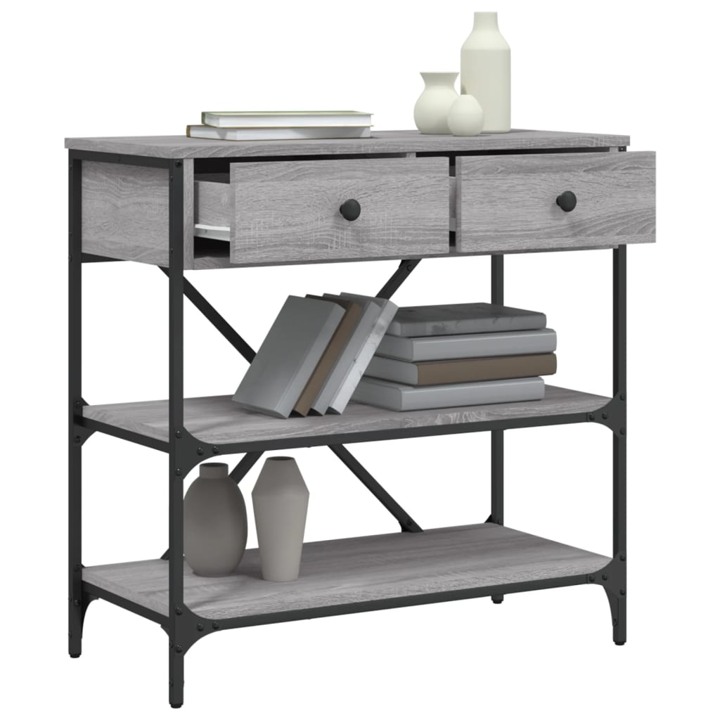 Tavolino Consolle Grigio Sonoma 75x34,5x75cm Legno Multistrato 833411