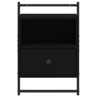 Comodino a Muro Nero 40x30x61 cm Legno Multistrato 833433