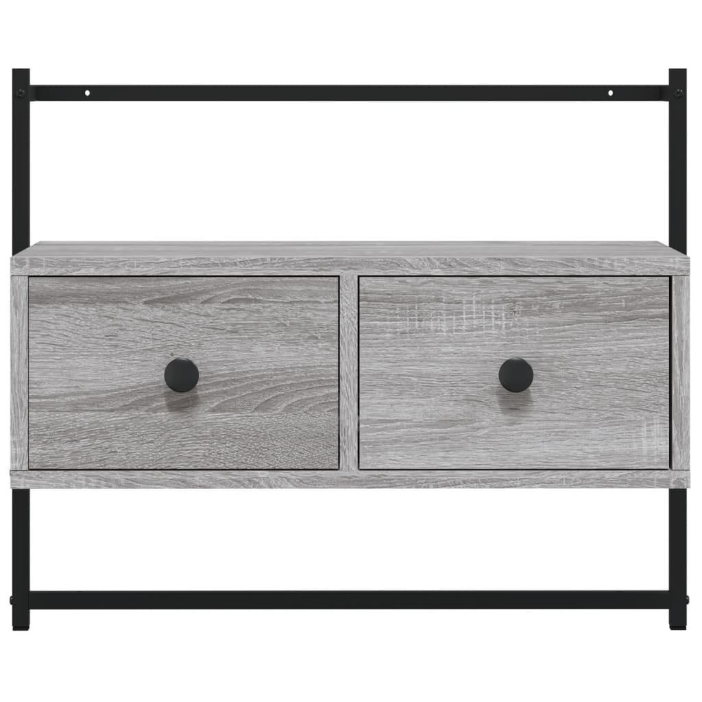 Mobile TV a Muro Grigio Sonoma 60,5x30x51 cm Legno Multistrato 833456