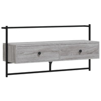 Mobile TV a Muro Grigio Sonoma 100,5x30x51 cm Legno Multistrato 833461