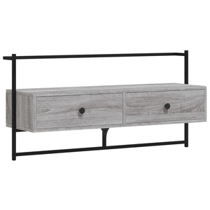 Mobile TV a Muro Grigio Sonoma 100,5x30x51 cm Legno Multistrato 833461