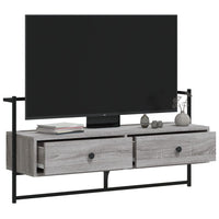 Mobile TV a Muro Grigio Sonoma 100,5x30x51 cm Legno Multistrato 833461