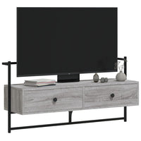 Mobile TV a Muro Grigio Sonoma 100,5x30x51 cm Legno Multistrato 833461