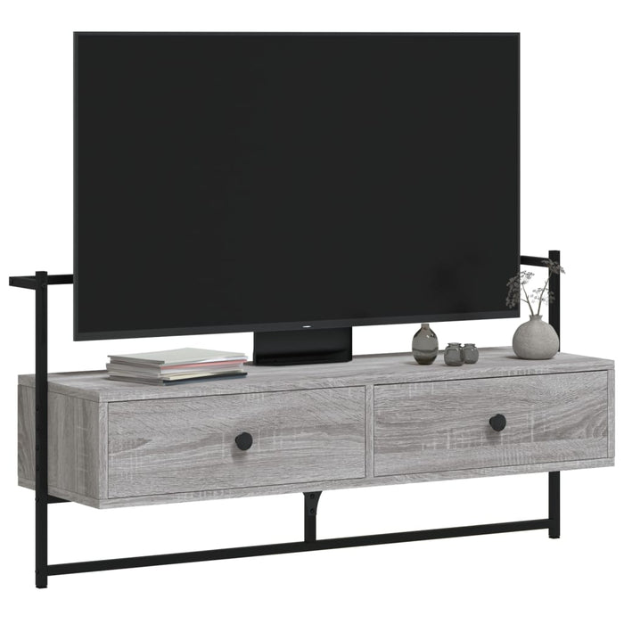 Mobile TV a Muro Grigio Sonoma 100,5x30x51 cm Legno Multistrato 833461