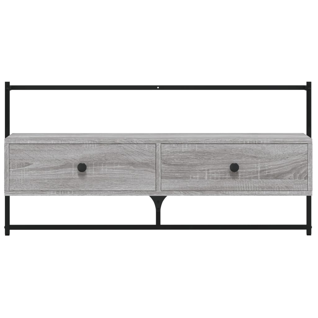 Mobile TV a Muro Grigio Sonoma 100,5x30x51 cm Legno Multistrato 833461