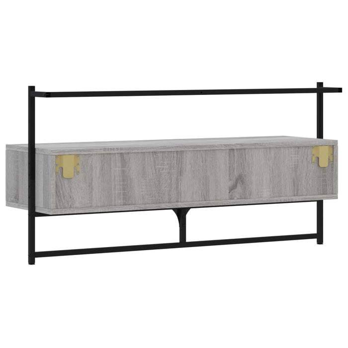 Mobile TV a Muro Grigio Sonoma 100,5x30x51 cm Legno Multistrato 833461