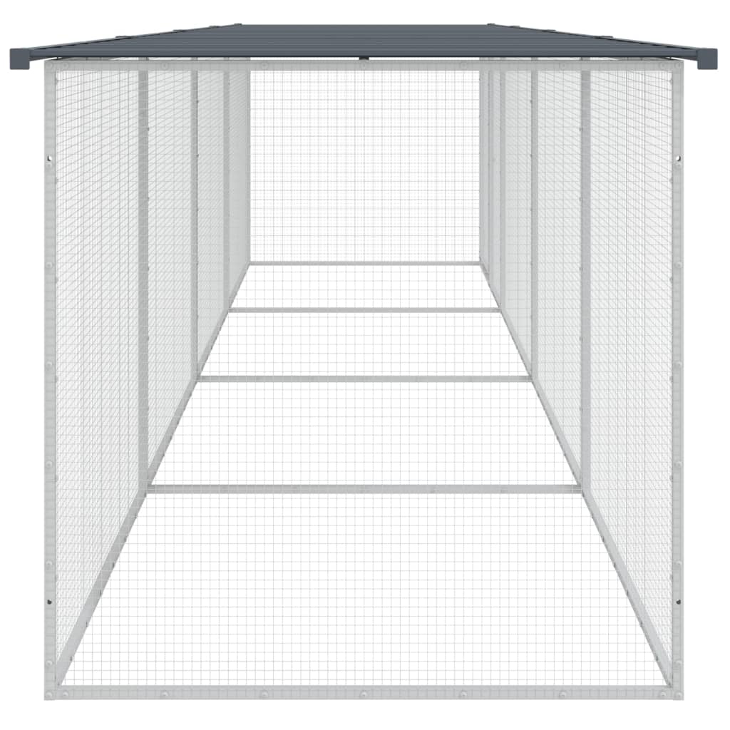 Gabbia Polli con Tetto Antracite 403x98x90 cm Acciaio Zincato 3189050