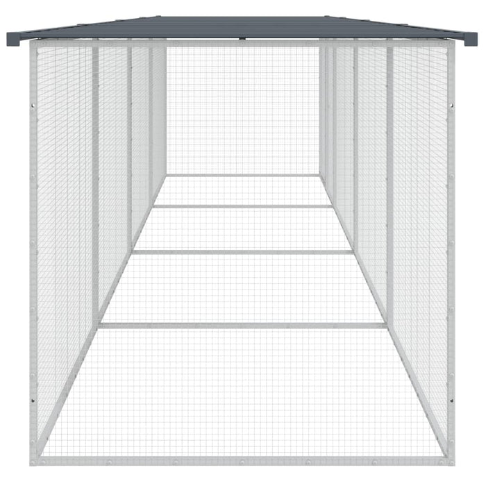 Gabbia Polli con Tetto Antracite 403x98x90 cm Acciaio Zincato 3189050