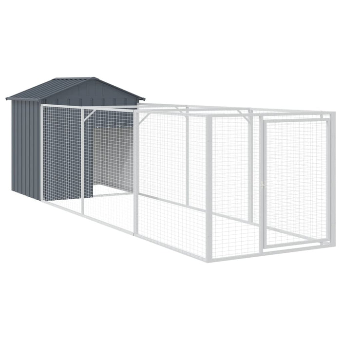 Casetta Cani con Tetto Antracite 117x405x123 cm Acciaio Zincato 3189059