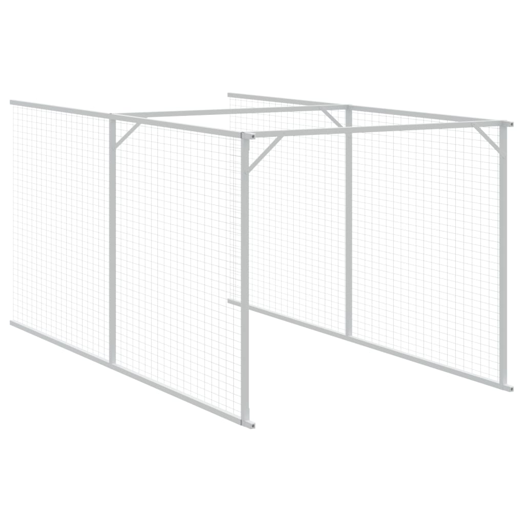 Casetta Cani con Tetto Antracite 117x405x123 cm Acciaio Zincato 3189059