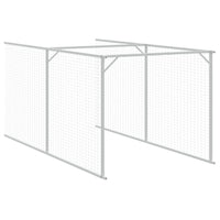 Casetta Cani Tetto Grigio Chiaro 117x405x123 cm Acciaio Zincato 3189064