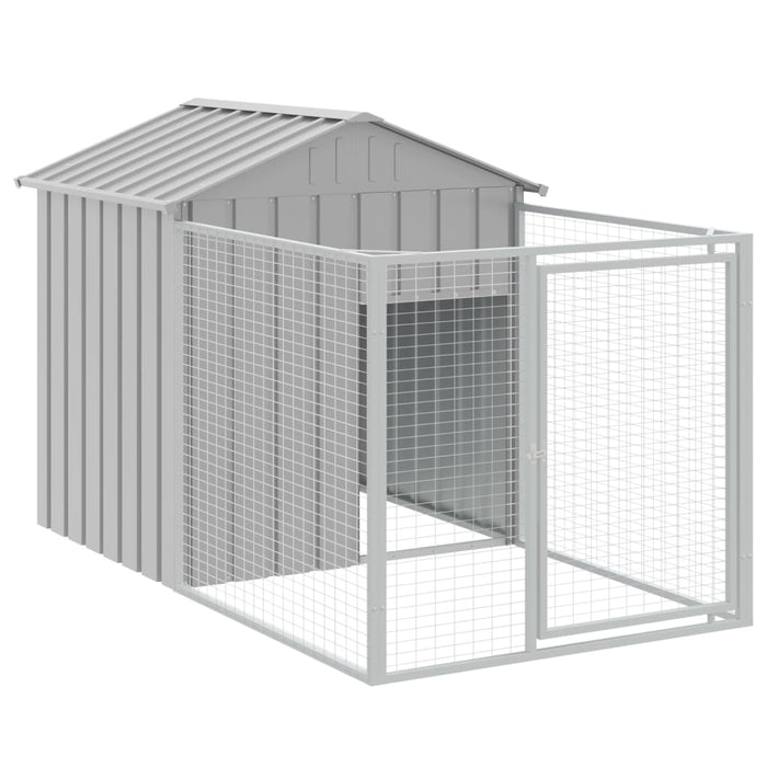 Casetta Cani Tetto Grigio Chiaro 117x1017x123cm Acciaio Zincato 3189067