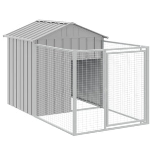 Casetta Cani Tetto Grigio Chiaro 117x1221x123cm Acciaio Zincato 3189068