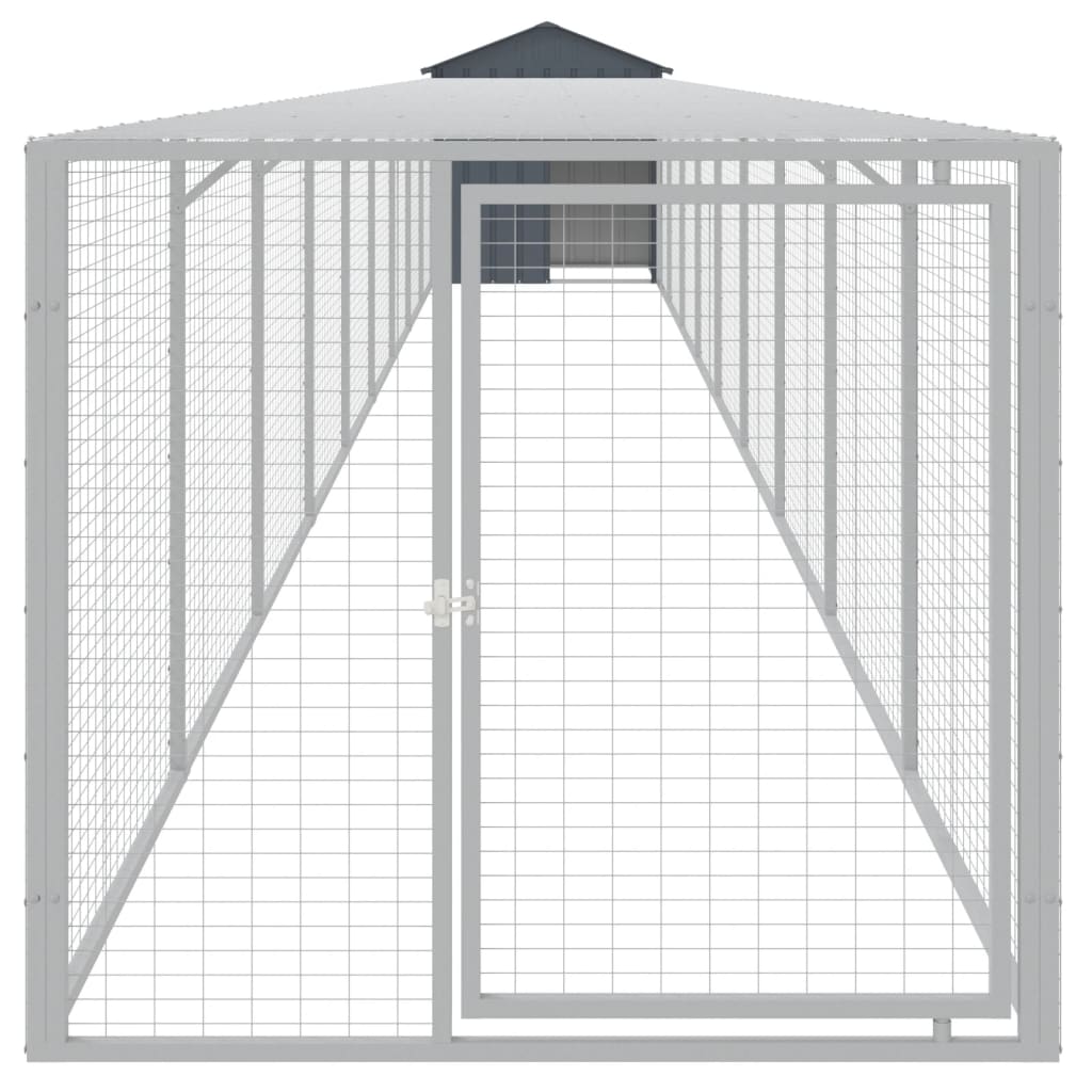 Pollaio con Area Corsa Antracite 117x1017x123cm Acciaio Zincato 3189072