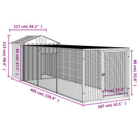 Pollaio Area Corsa Grigio Chiaro 117x405x123 cm Acciaio Zincato 3189074